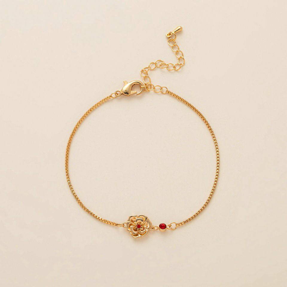 Birth Flower & Birthstone Bracelet or Necklace — product photograph