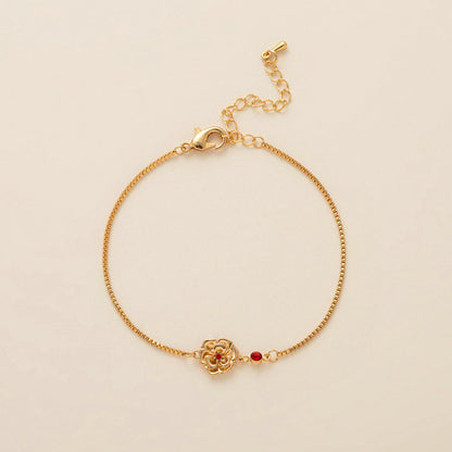 Birth Flower & Birthstone Bracelet or Necklace — product photograph