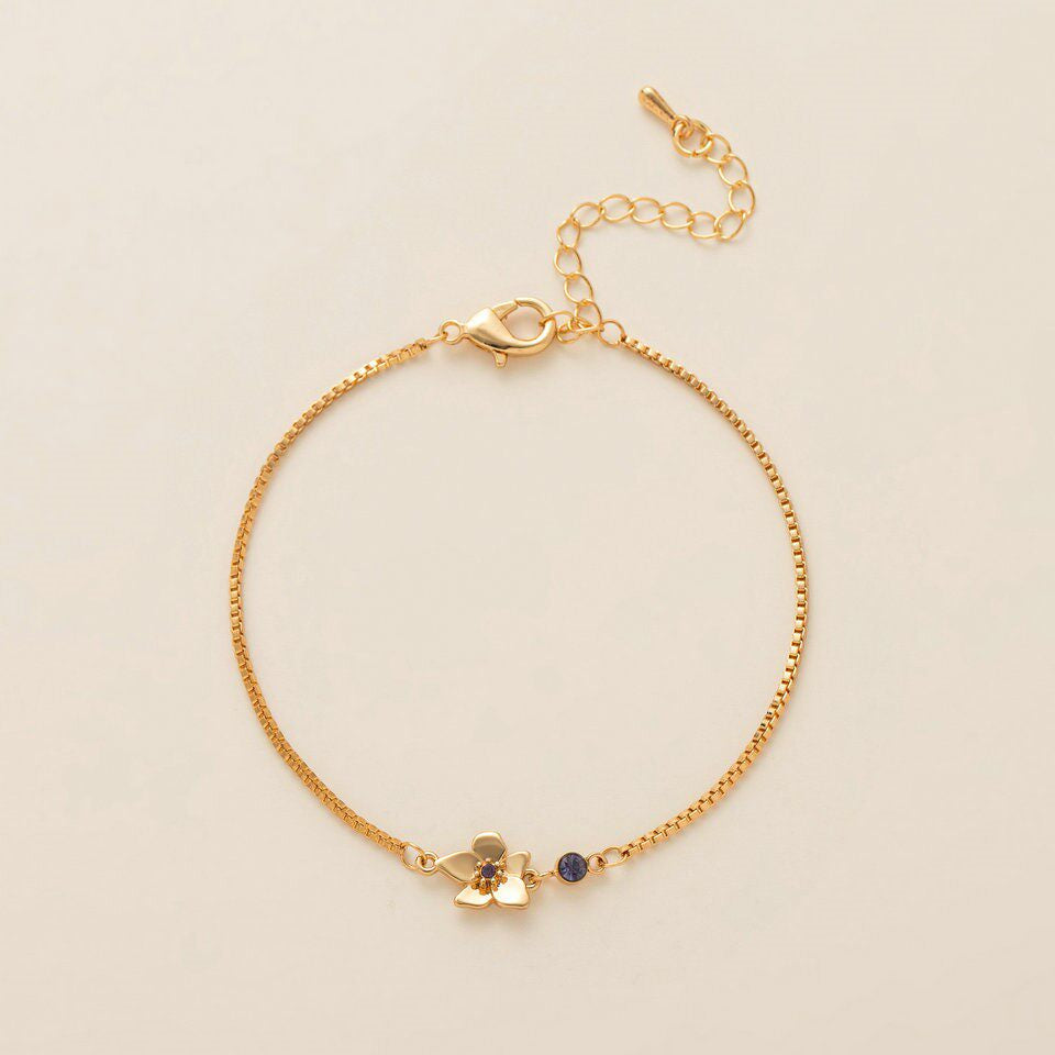 Birth Flower & Birthstone Bracelet or Necklace — product photograph