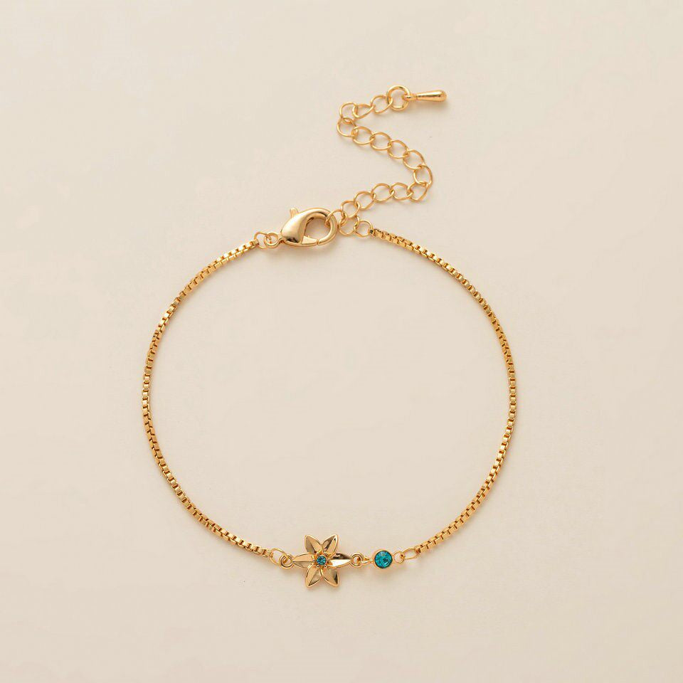 Birth Flower & Birthstone Bracelet or Necklace — product photograph