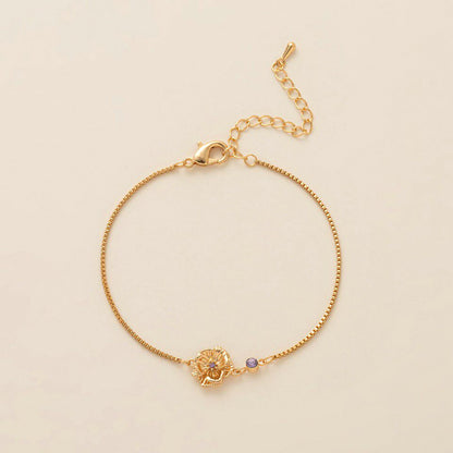 Birth Flower & Birthstone Bracelet or Necklace — product photograph