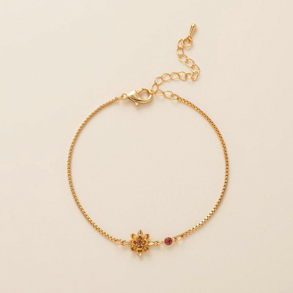 Birth Flower & Birthstone Bracelet or Necklace — product photograph