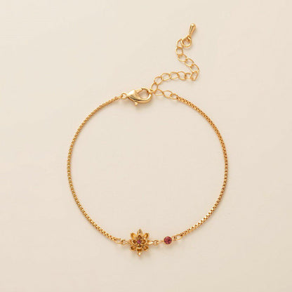 Birth Flower & Birthstone Bracelet or Necklace — product photograph
