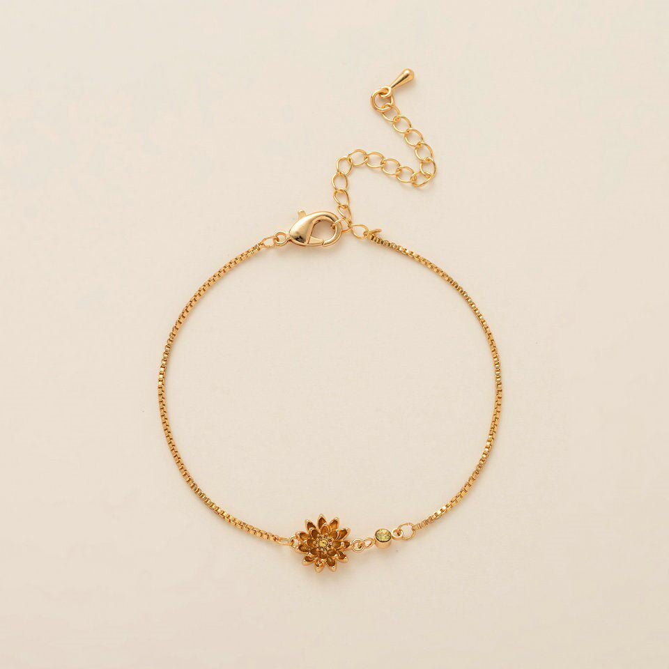 Birth Flower & Birthstone Bracelet or Necklace — product photograph