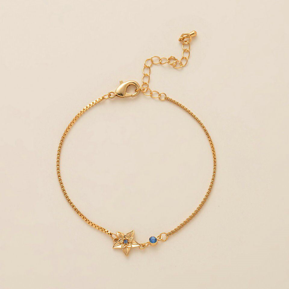 Birth Flower & Birthstone Bracelet or Necklace — product photograph