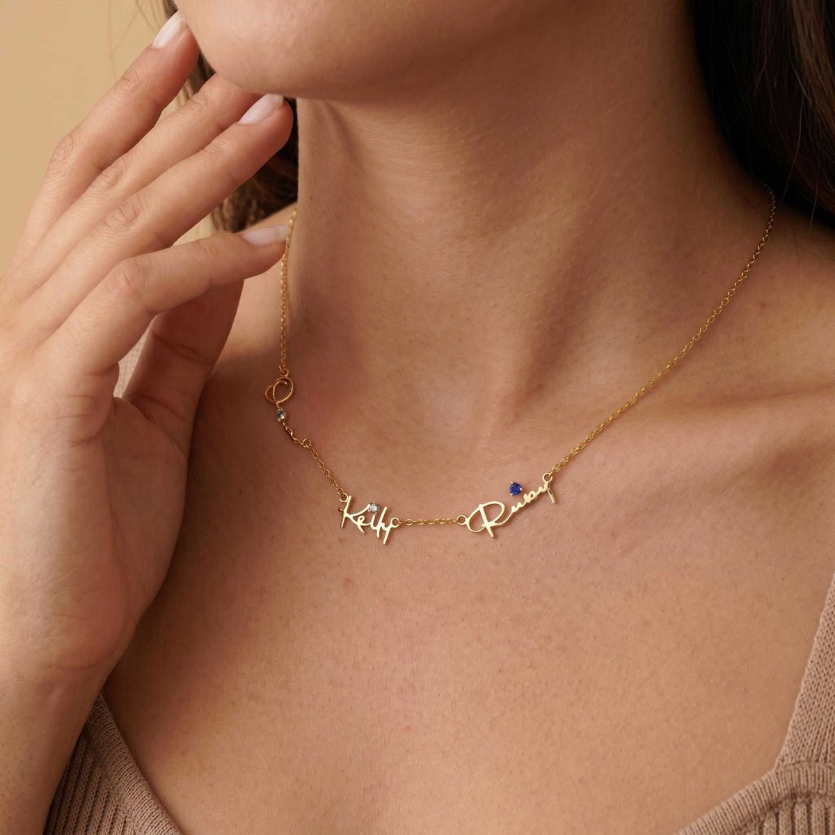 Personalized Birthstone & Initial Necklaces — DSSXL-74 design reference
