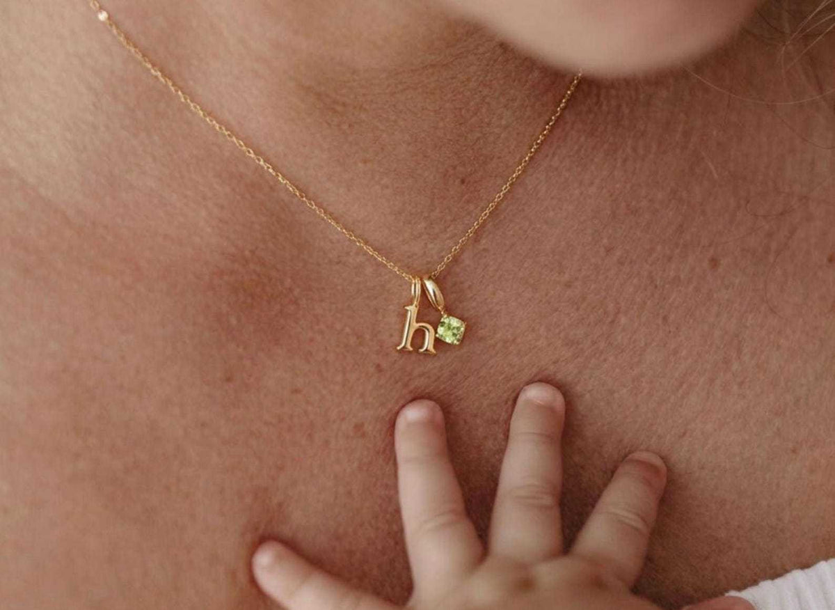 Personalized Birthstone & Initial Necklaces — DSSXL-2 design reference
