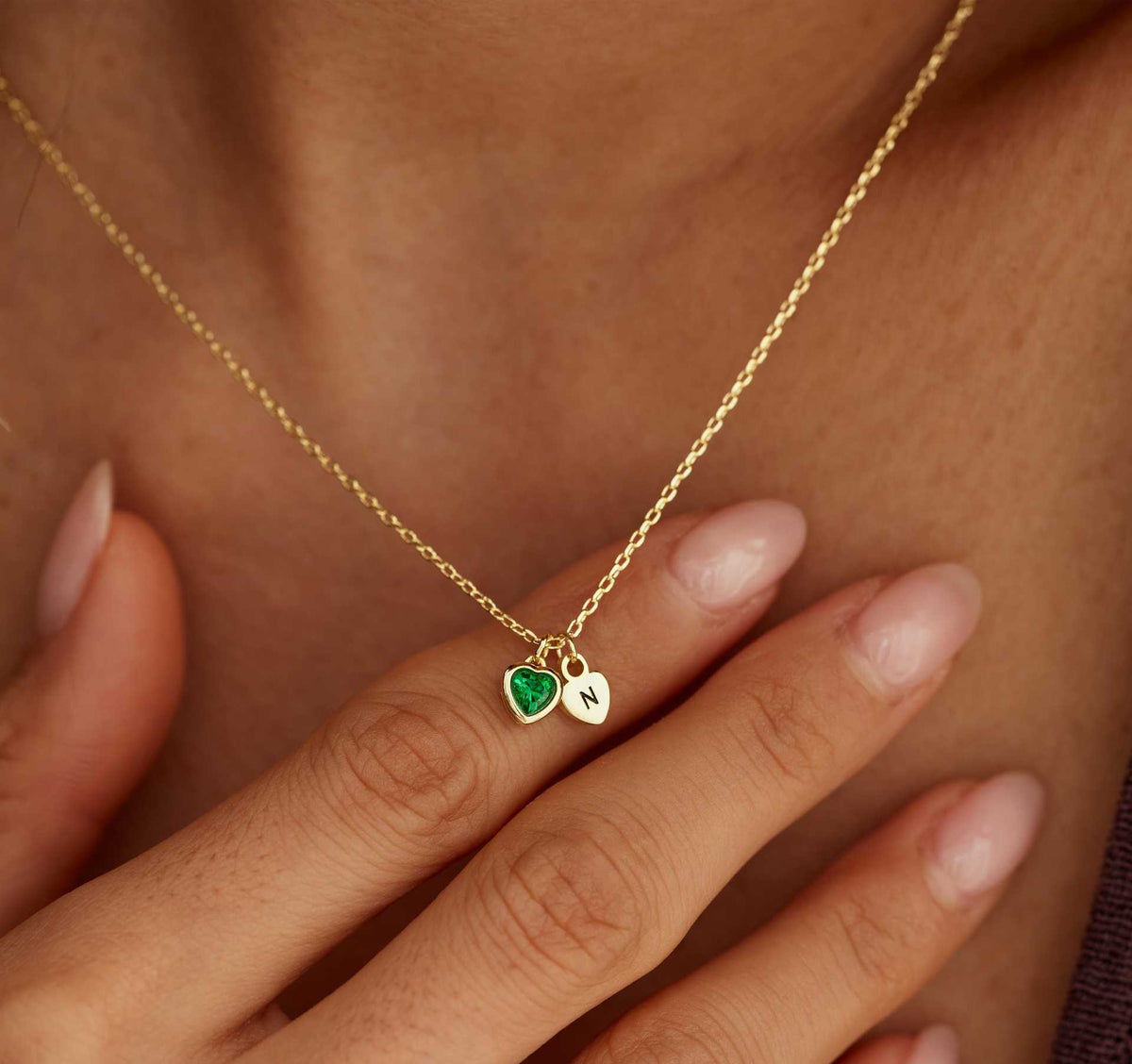 Personalized Birthstone & Initial Necklaces — DSSXL-57 design reference