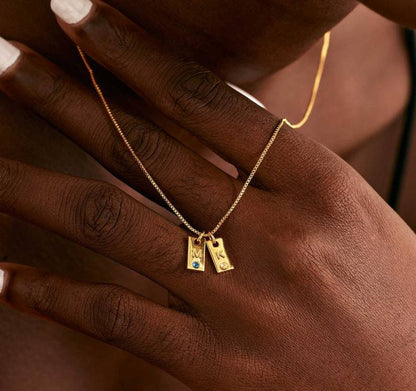 Personalized Birthstone & Initial Necklaces — DSSXL-58 design reference