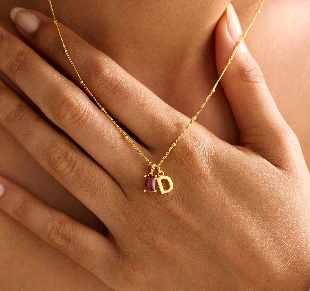 Personalized Birthstone & Initial Necklaces — DSSXL-64 design reference