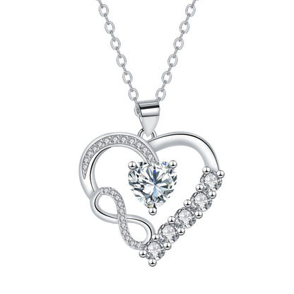Infinity Heart Birthstone Necklace — product photograph