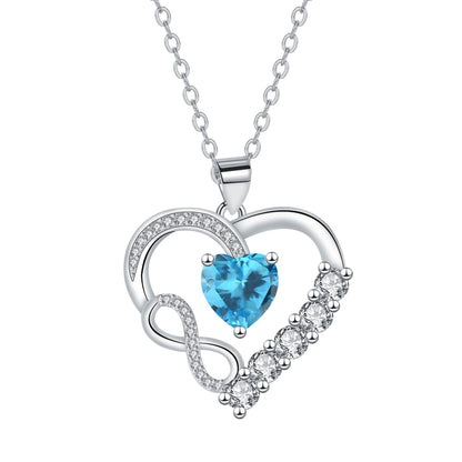 Infinity Heart Birthstone Necklace — product photograph