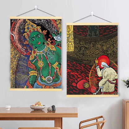 Canvas wall art room styling example 04; each artwork sold separately