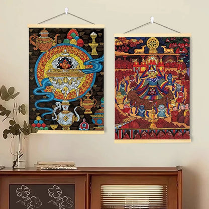 Canvas wall art room styling example 05; each artwork sold separately