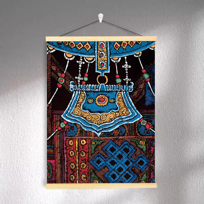 Tibetan-inspired canvas wall art ZSMS-14 shown hanging on a wall
