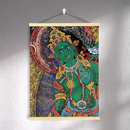 Tibetan-inspired canvas wall art ZSMS-19 shown hanging on a wall