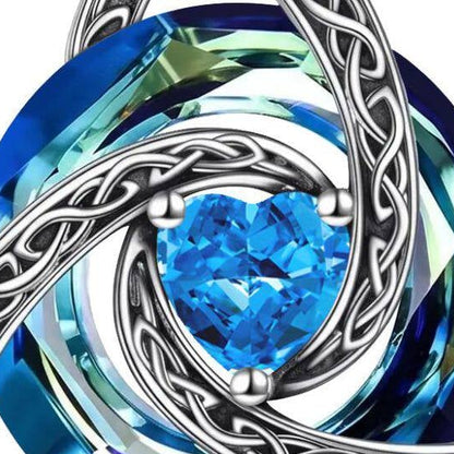 Celtic Knot necklace — December birthstone-color detail