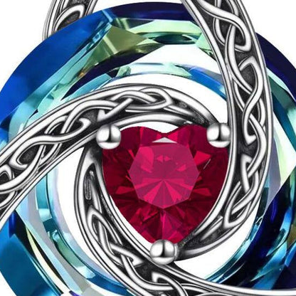 Celtic Knot necklace — July birthstone-color detail