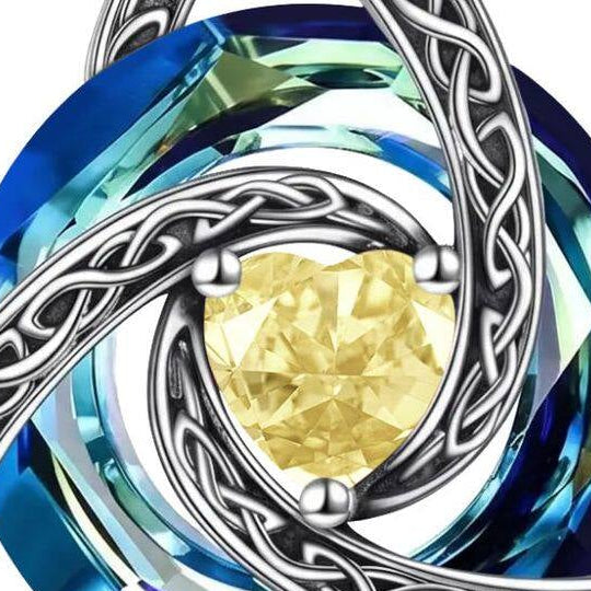Celtic Knot necklace — November birthstone-color detail