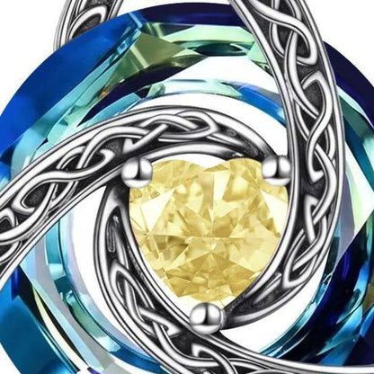 Celtic Knot necklace — November birthstone-color detail