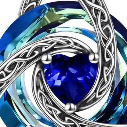 Celtic Knot necklace — September birthstone-color detail