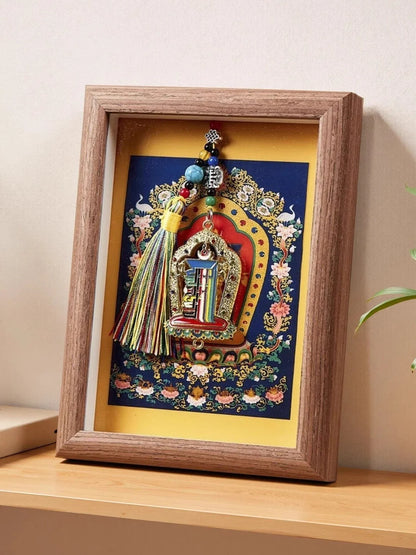 Tibetan-Inspired Framed Shrine Ornament — product photograph