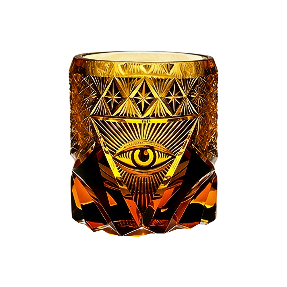 God’s Eye Edo Kiriko Whisky Glass — Handcrafted — one glass, transparent background