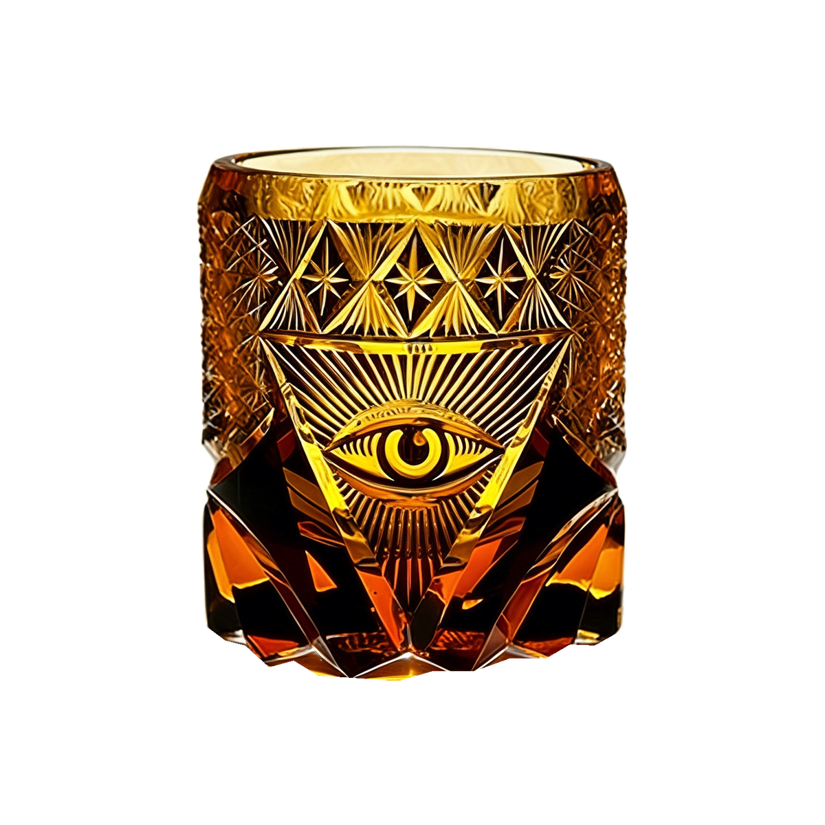 God’s Eye Edo Kiriko Whisky Glass — Handcrafted — one glass, transparent background