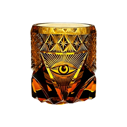 God’s Eye Edo Kiriko Whisky Glass — Handcrafted — one glass, transparent background