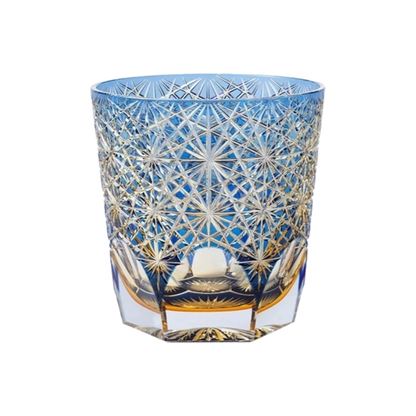 Daisy Edo Kiriko Whisky Glass — Handcrafted — one glass, transparent background
