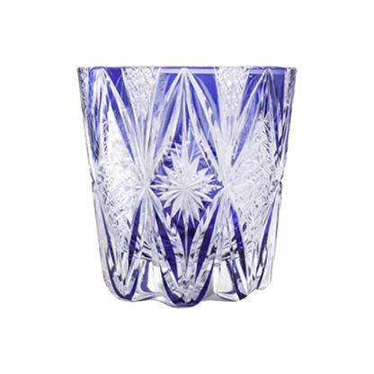 Brocade Edo Kiriko Whisky Glass — Handcrafted — one glass, transparent background