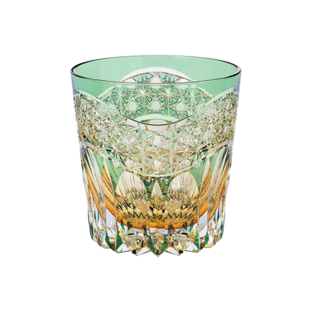Dawn Edo Kiriko Whisky Glass — Handcrafted — one glass, transparent background