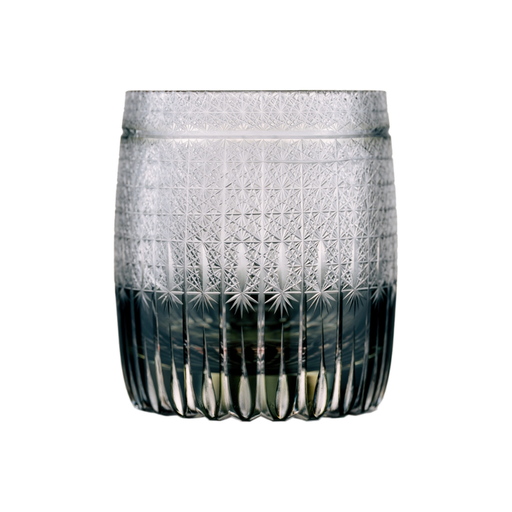 Wheat Edo Kiriko Whisky Glass — Handcrafted — one glass, transparent background
