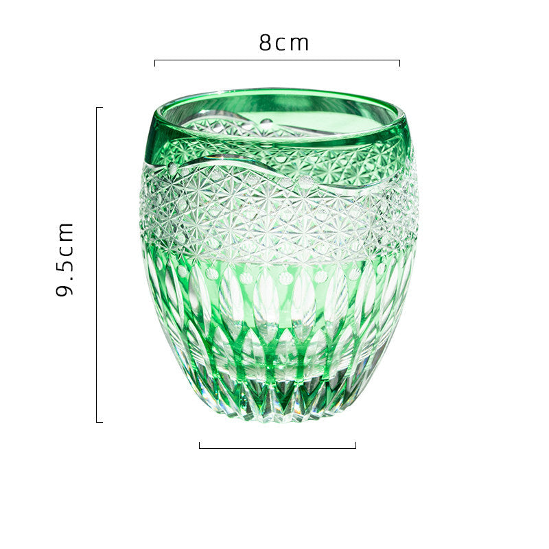Lotus Edo Kiriko Whisky Glass — Green / Single
