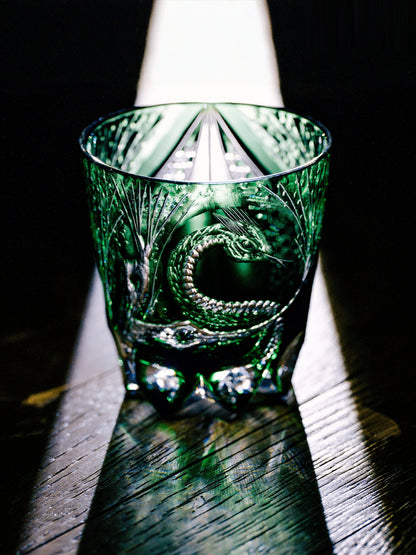 Serpent Edo Kiriko Whisky Glass — design and cut detail