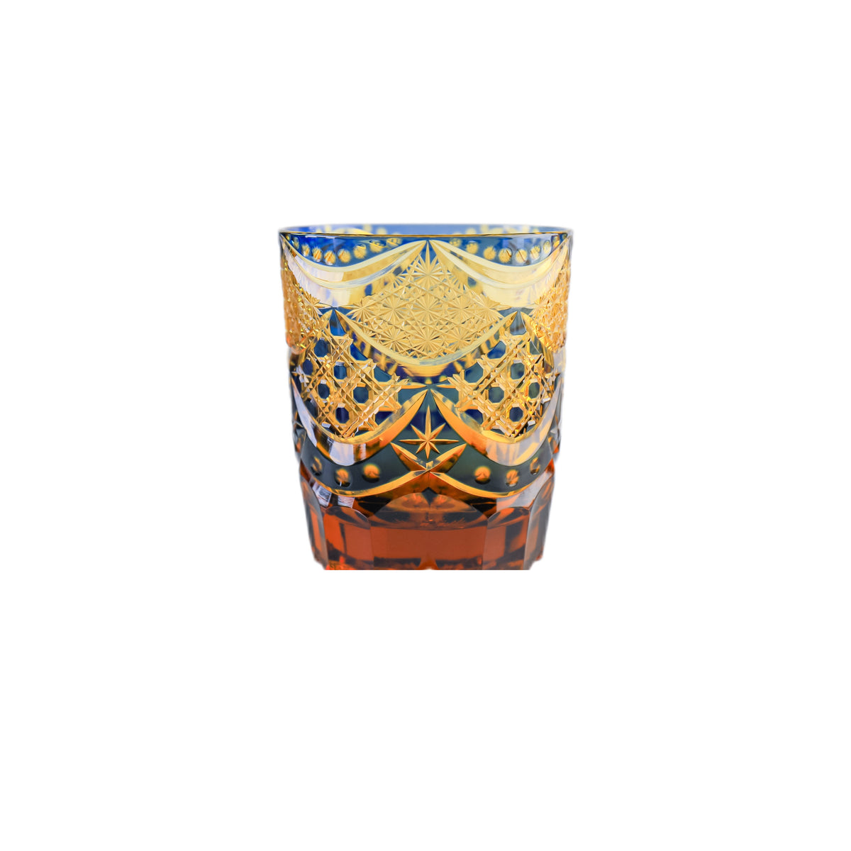 Amber Night Edo Kiriko Whisky Glass — Amber Blue / Standard