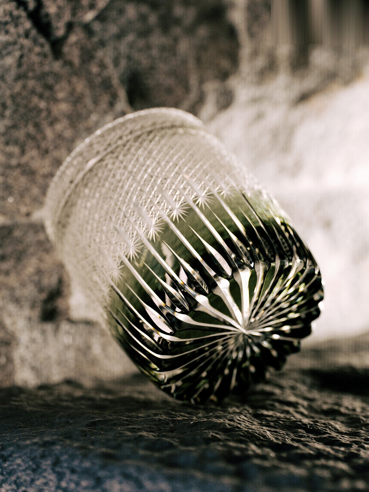 Wheat Edo Kiriko Whisky Glass — design and cut detail