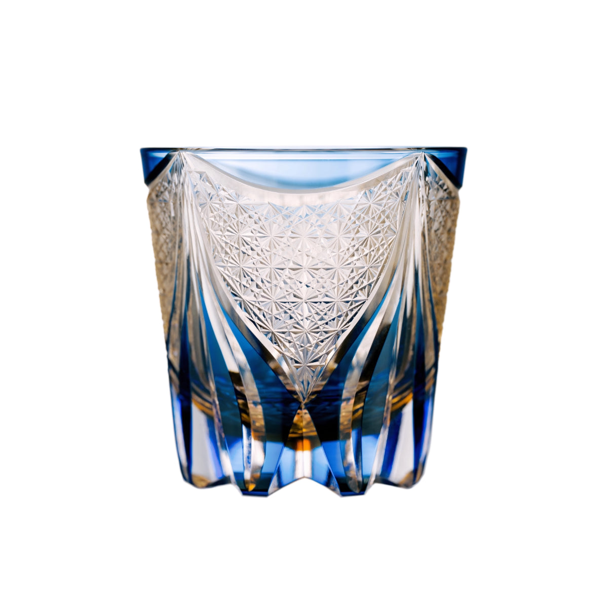 Blue Tide Phantom Edo Kiriko Whisky Glass — Deep Blue / Single