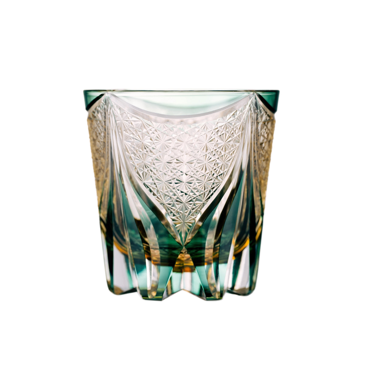 Blue Tide Phantom Edo Kiriko Whisky Glass — Green / Single