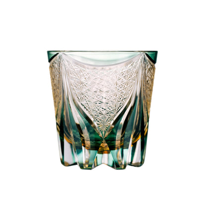 Blue Tide Phantom Edo Kiriko Whisky Glass — Green / Single