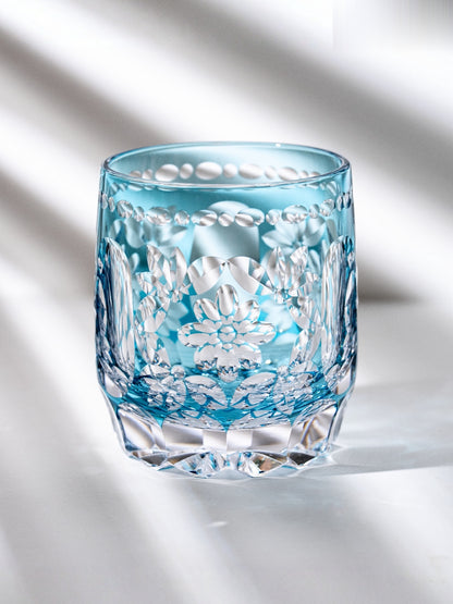 Flower Temari Edo Kiriko Whisky Glass — design and cut detail