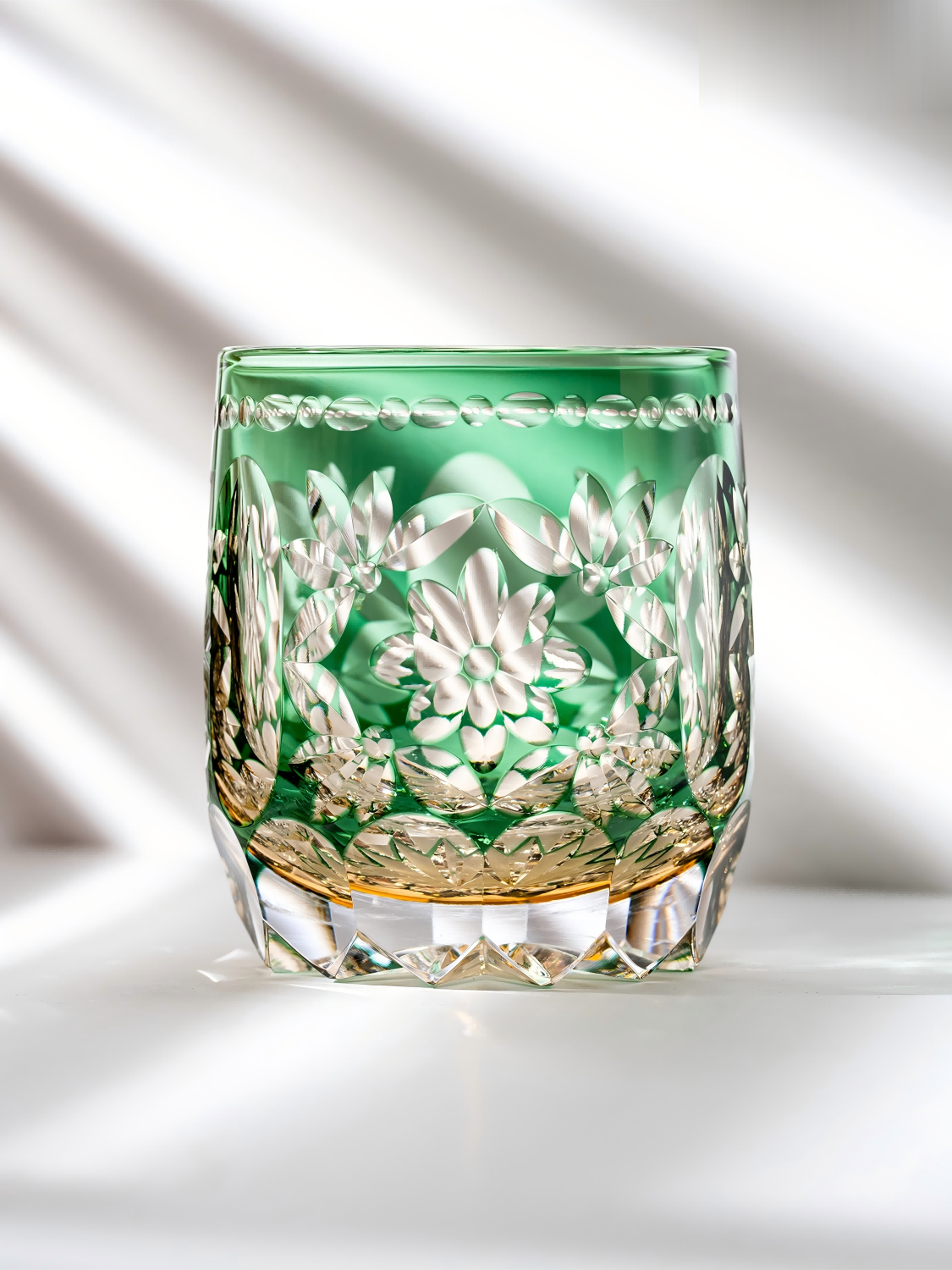 Flower Temari Edo Kiriko Whisky Glass — design and cut detail