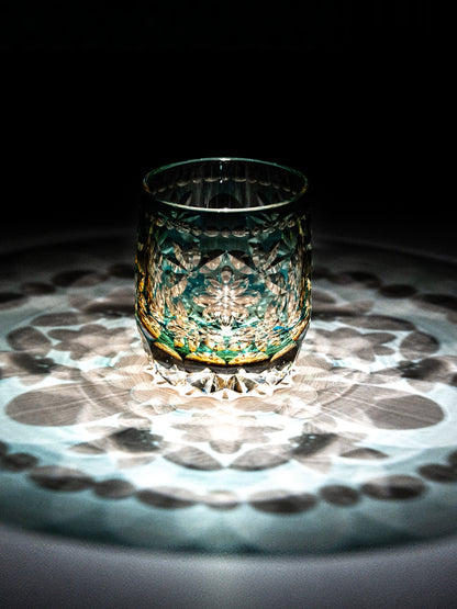 Flower Temari Edo Kiriko Whisky Glass — design and cut detail
