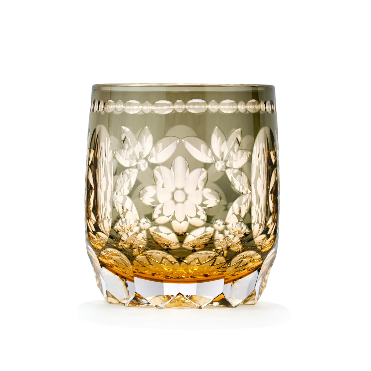 Flower Temari Edo Kiriko Whisky Glass — Amber Gray / Single